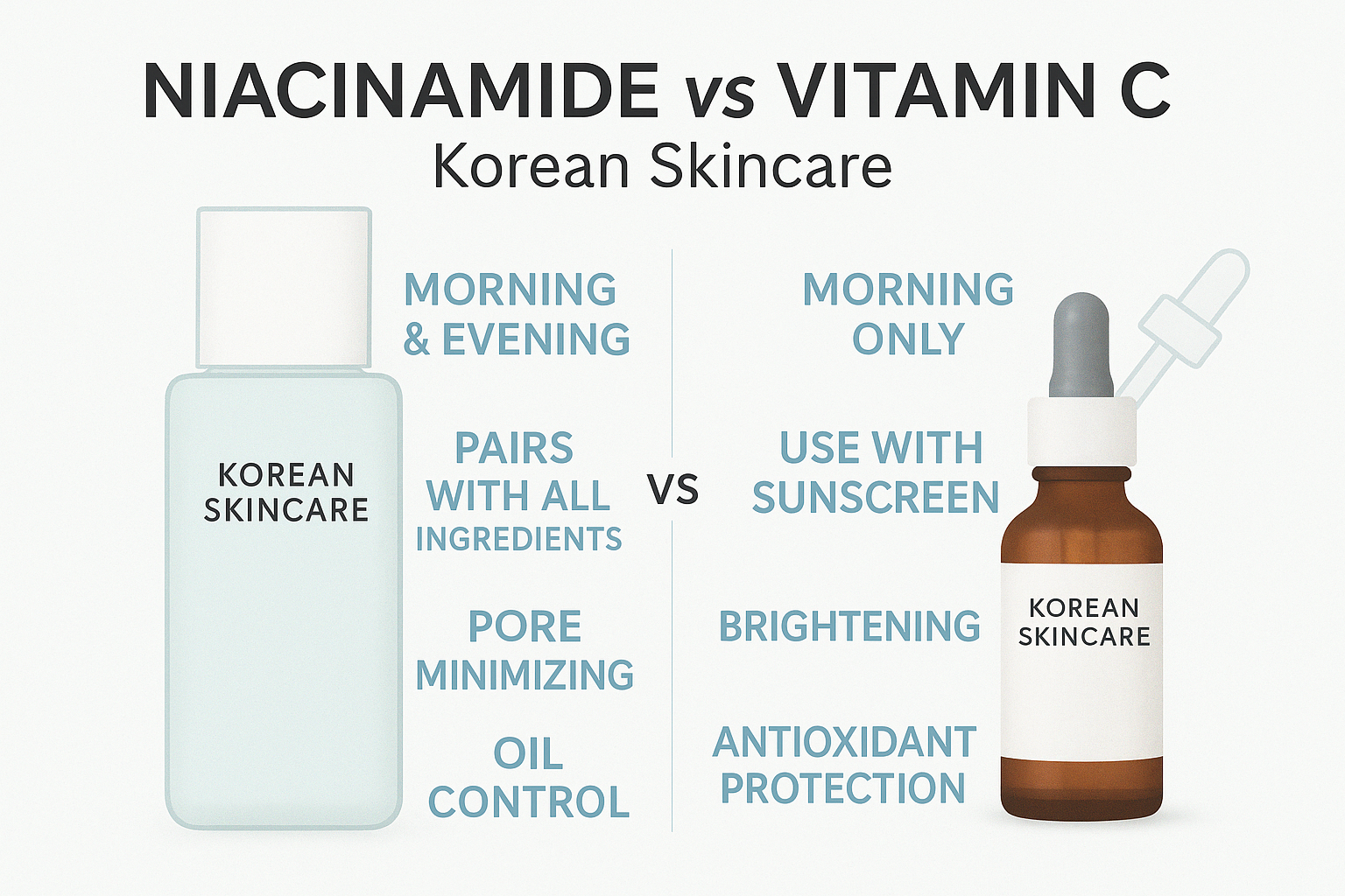 Niacinamide vs Vitamin C – How to Use Them Properly in Korean Skincare