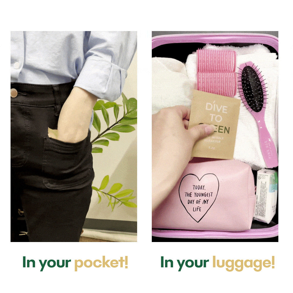 Facial cleansing foam (replenishment sachets) REFILL POWDER pouch – DIVE TO GREEN 3x3,2g - Koreancare