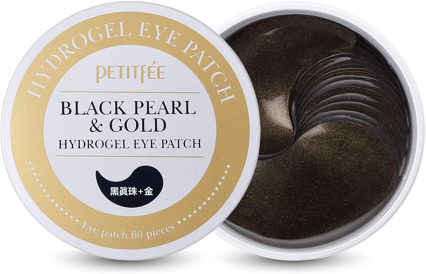 Hydrogel eye patches with gold and black pearl Petitfee Black Pearl & Gold Hydrogel Eye Patch - Koreancare