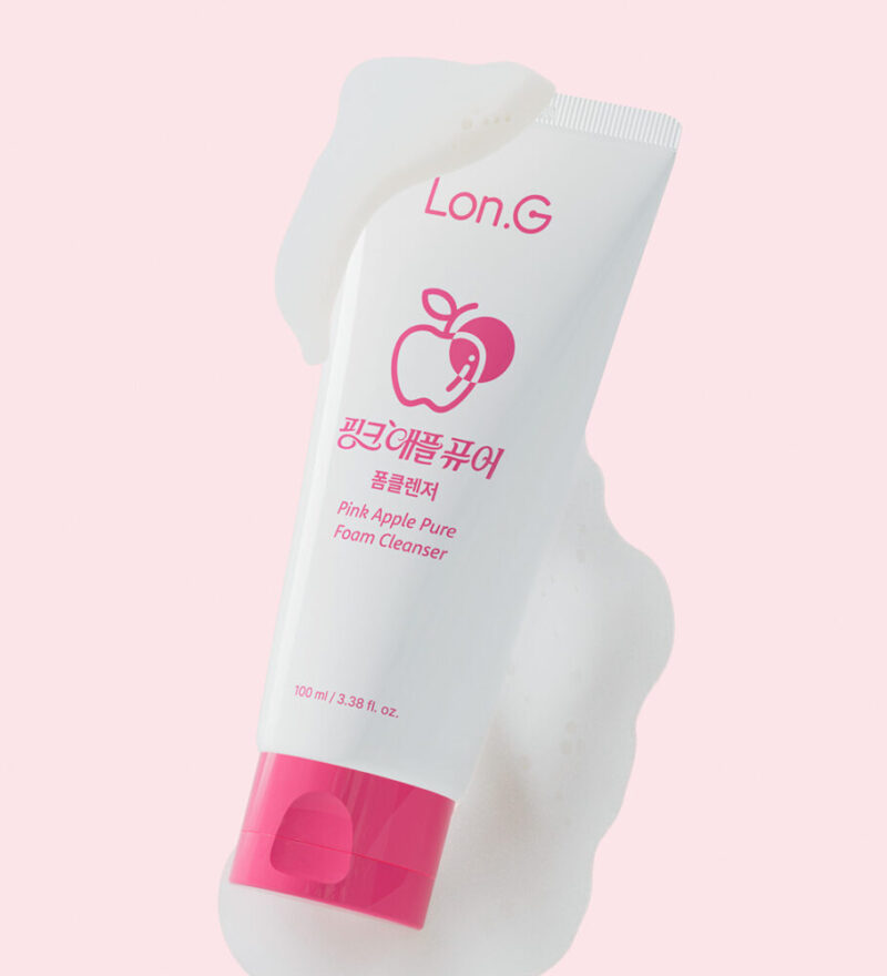 Lon.G Pink Apple Pure Foam Cleanser detail close-up