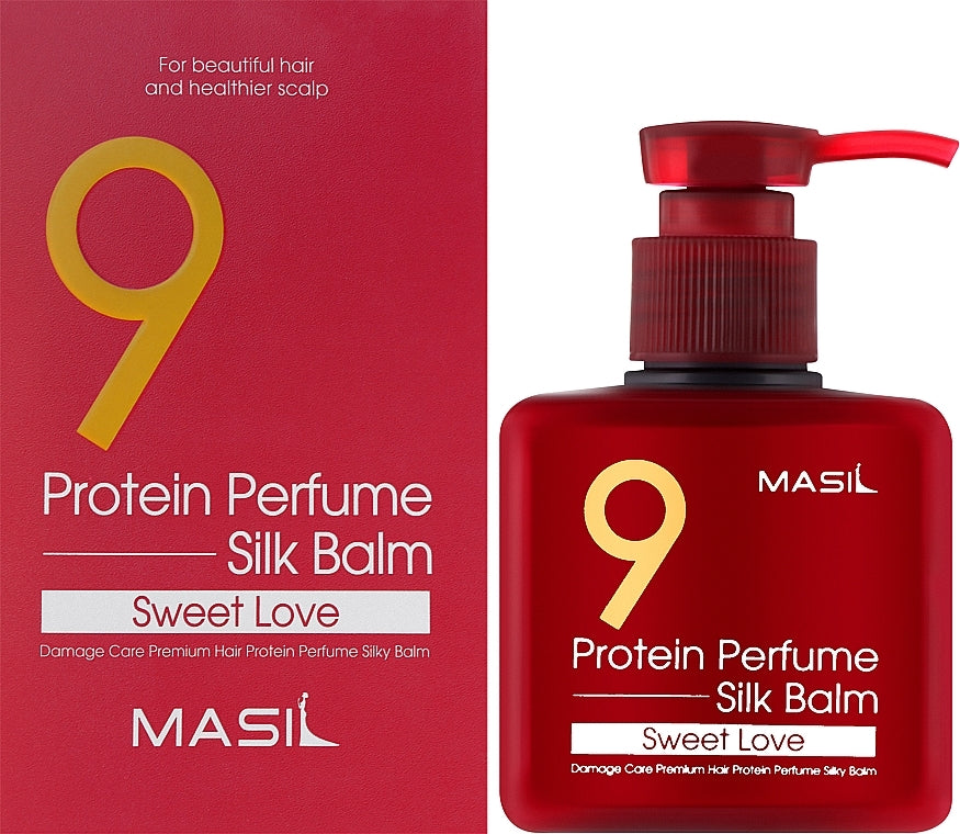 Conditioner for damaged hair with proteins, leave-in Masil 9 Protein Perfume Silk Balm Sweet Love
