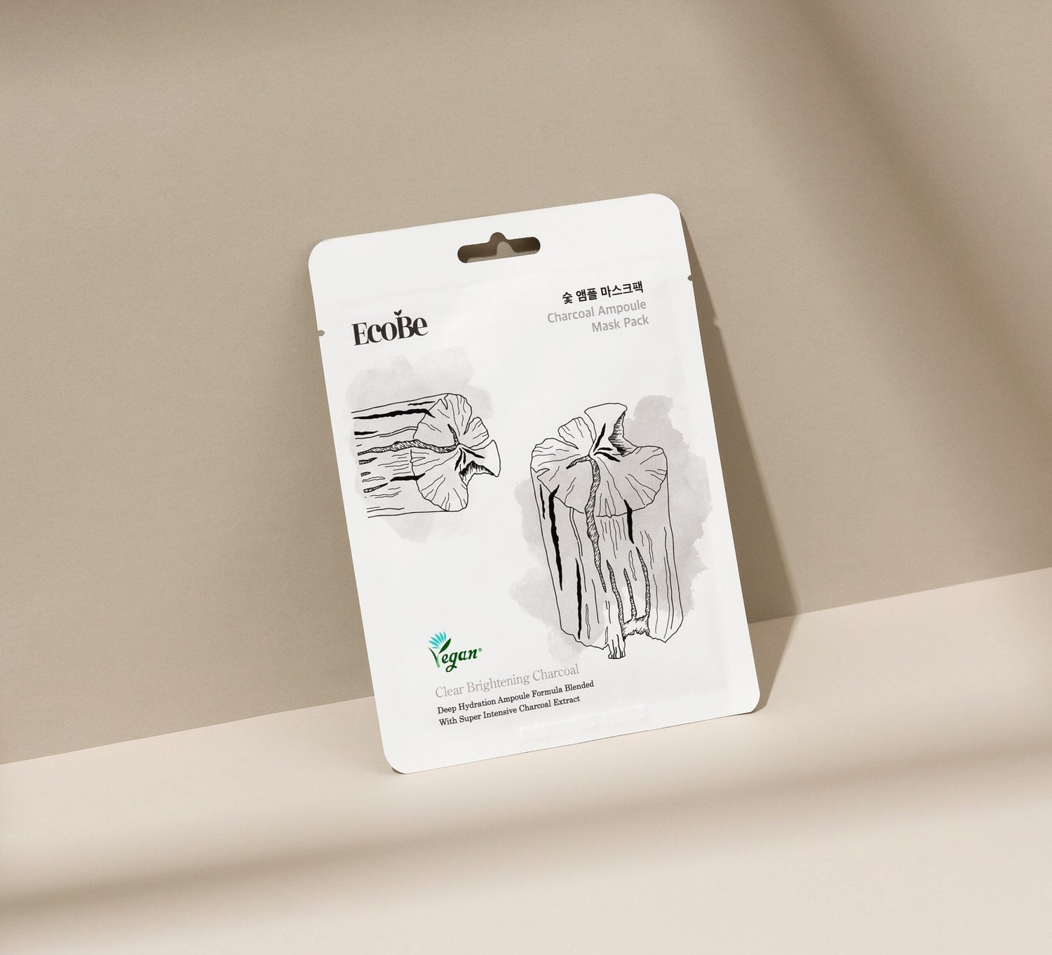 Sheet maska za čišćenje vrata s aktivnim ugljenom Ecobe Charcoal Ampoule Mask