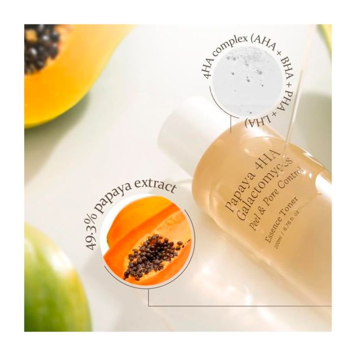 Trimay Papaya 4HA Galactomyces Peel & Pore Control Essence Toner
