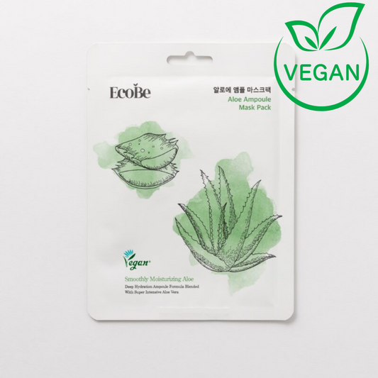 Hydrating and soothing sheet face mask with aloe Ecobe Aloe Ampoule Mask