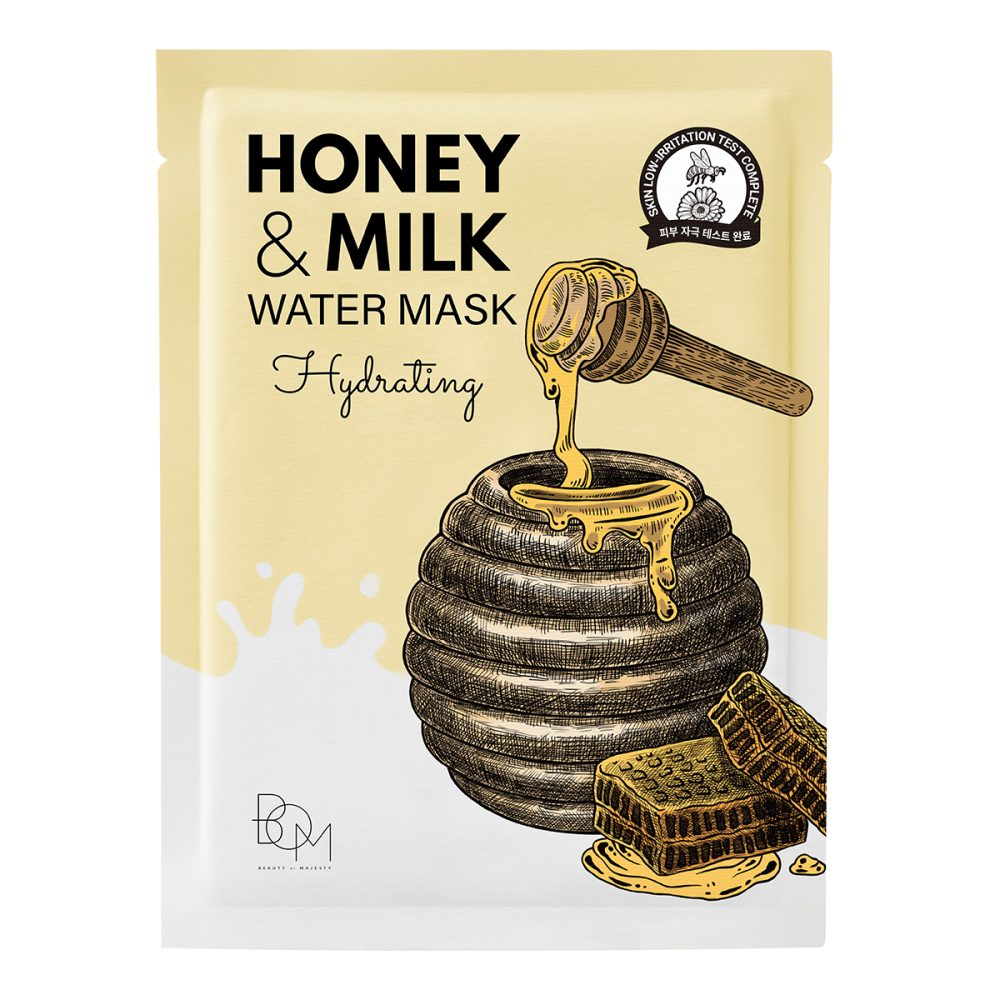 Hidratáló lapmaszk tejjel és mézzel BOM Honey &amp; Milk Water Mask Hidratáló 