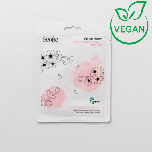 Világosító lapmaszk japán cseresznye kivonattal Ecobe Cherry Blossom Ampoule Mask 