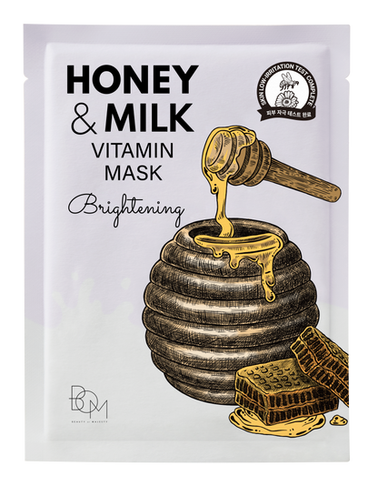 Mască de față iluminatoare cu lapte și miere BOM Honey & Milk Vitamin Mask