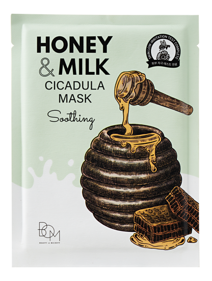 Soothing sheet mask with calendula, milk and honey BOM Honey & Milk Cicadula Mask