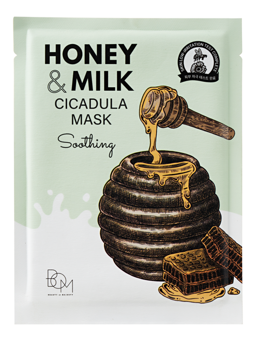 Soothing sheet mask with calendula, milk and honey BOM Honey & Milk Cicadula Mask