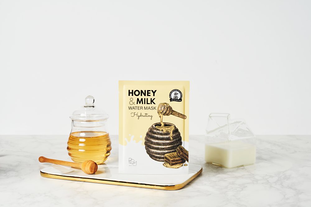 Hidratáló lapmaszk tejjel és mézzel BOM Honey &amp;amp; Milk Water Mask Hidratáló 
