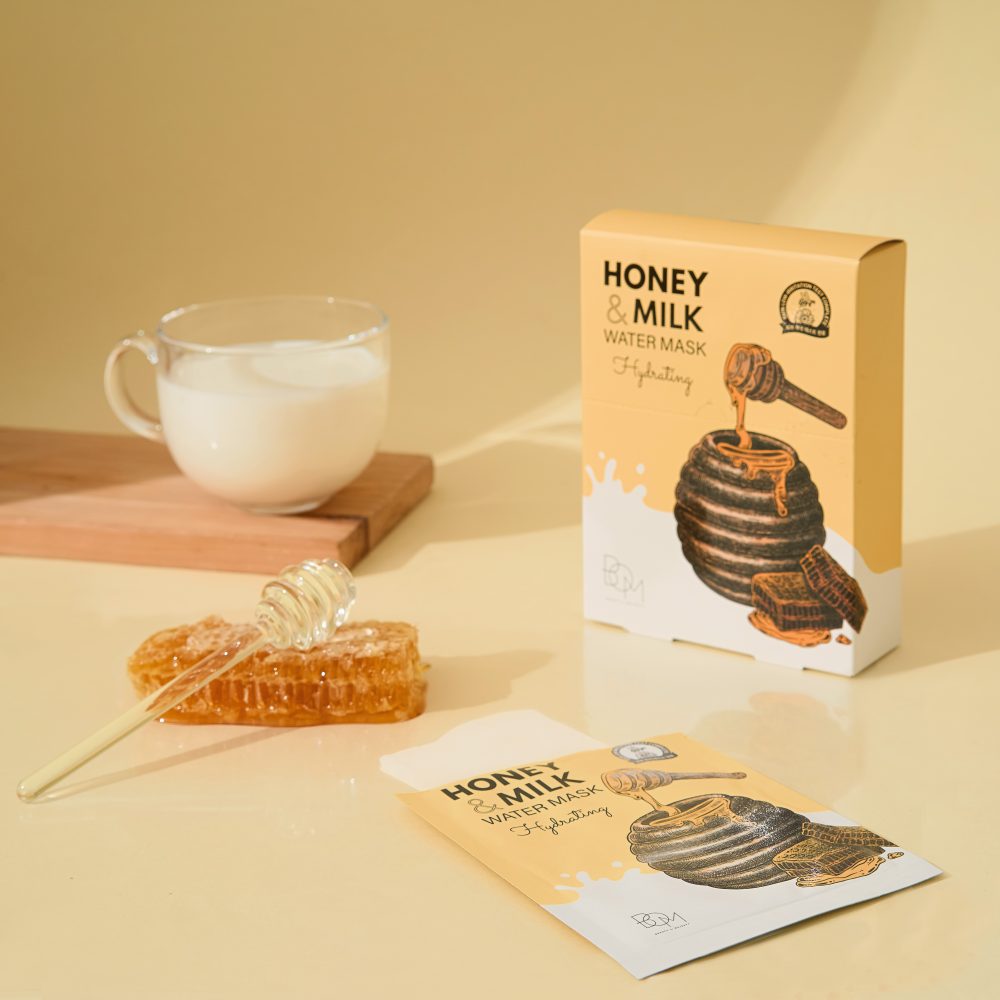 Hidratáló lapmaszk tejjel és mézzel BOM Honey &amp; Milk Water Mask Hidratáló 