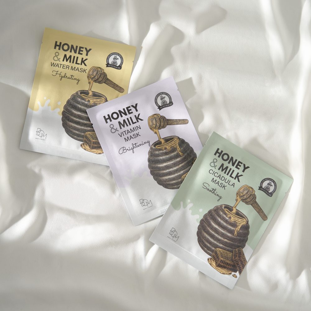 Hydrating sheet mask with milk and honey BOM Honey & Milk Water Mask Hydrating