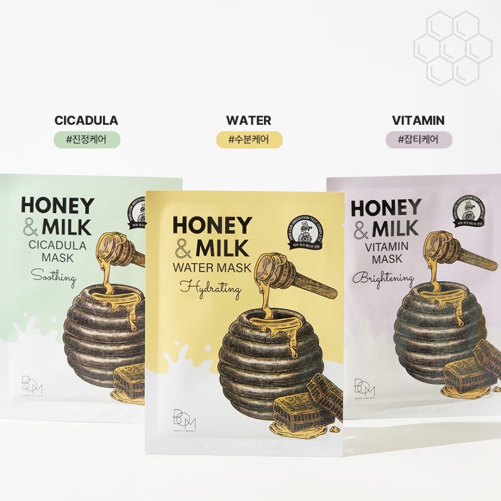 Brightening sheet mask with milk and honey BOM Honey & Milk Vitamin Mask