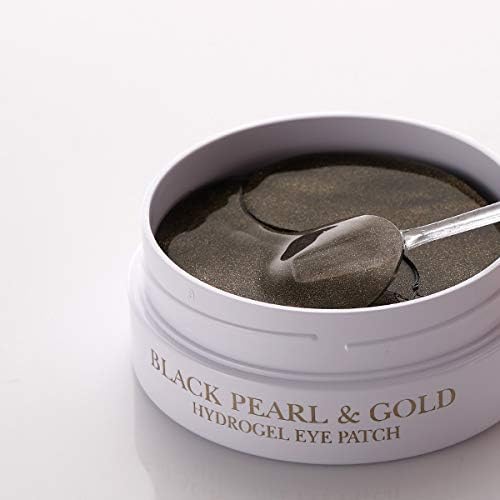 Hydrogel eye patches with gold and black pearl Petitfee Black Pearl &amp; Gold Hydrogel Eye Patch - Koreancare