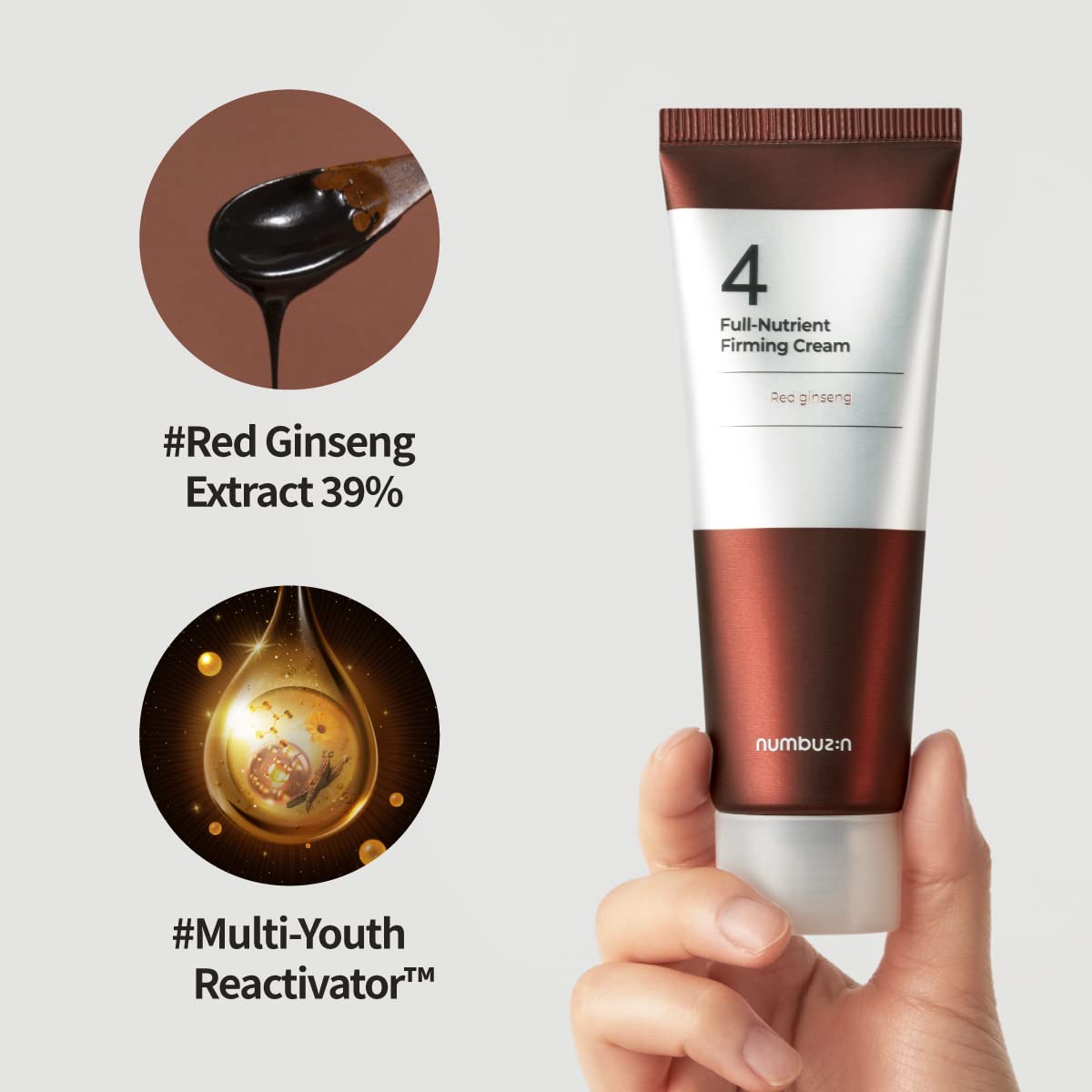 Moisturizing face cream with ginseng extract Numbuzin No,4 Full-Nutrient Firming Cream