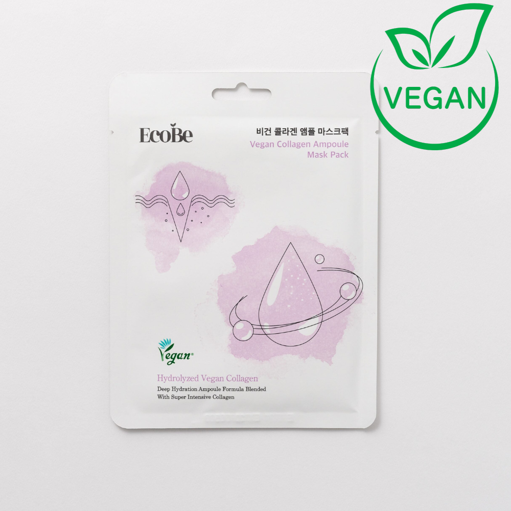 Ενυδατική μάσκα με vegan κολλαγόνο Ecobe Vegan Collagen Ampoule Mask