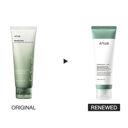 Anua Heartleaf LHA Moisture Peeling Gel 120ml packaging with barcode