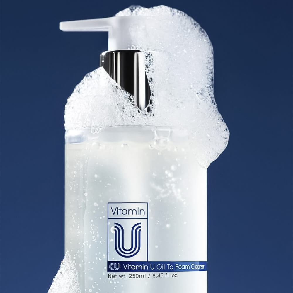 Two-phase cleansing product - CUSKIN Vitamin U Oil to Foam Cleanser