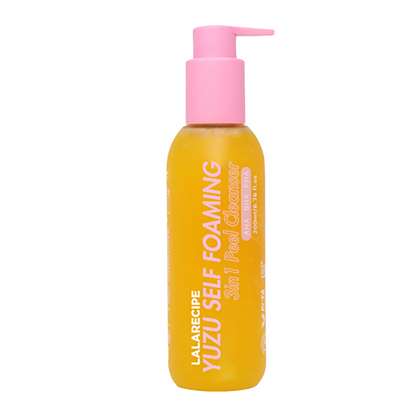 Cleansing foam with exfoliating and nourishing effect LALARECIPE YUZU Self Foaming 3in1 Cleanser