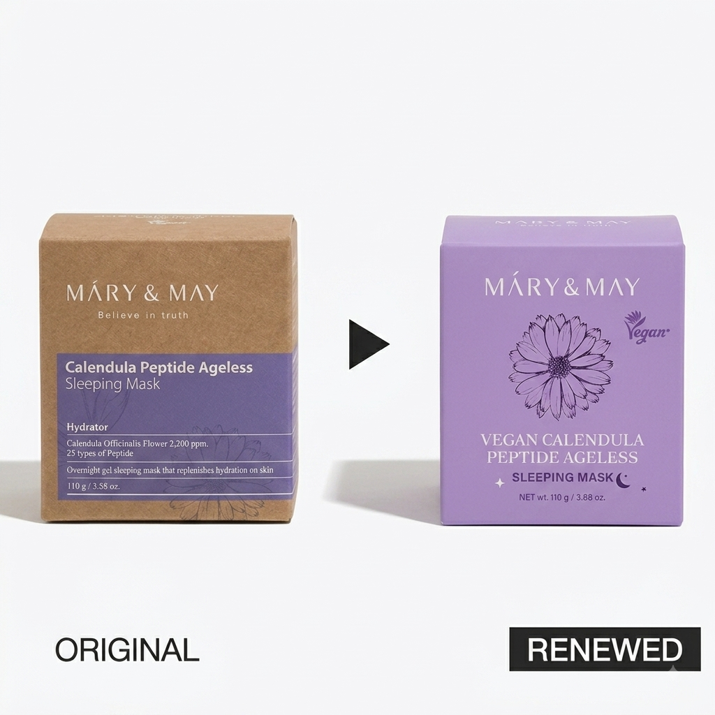 Fiatalító éjszakai maszk körömvirággal Mary &amp; May Calendula Peptide Ageless Sleeping Mask 110g