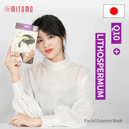 Mitomo Rejuvenating and hydrating face mask with Q10 and Lithospermum