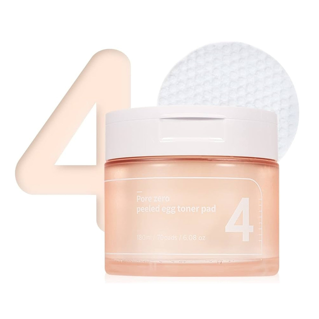 Exfoliating toner pads Numbuzin No,4 Pore Zero Peeled Egg Toner Pad