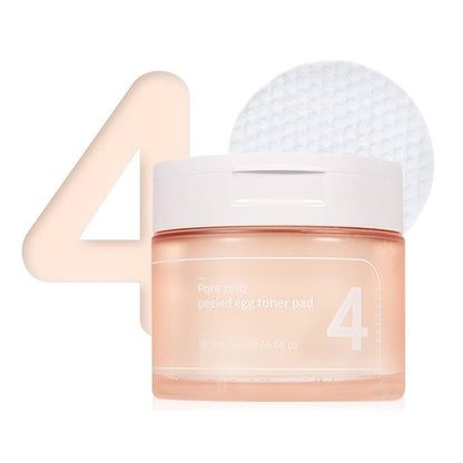 Exfoliating toner pads Numbuzin No,4 Pore Zero Peeled Egg Toner Pad