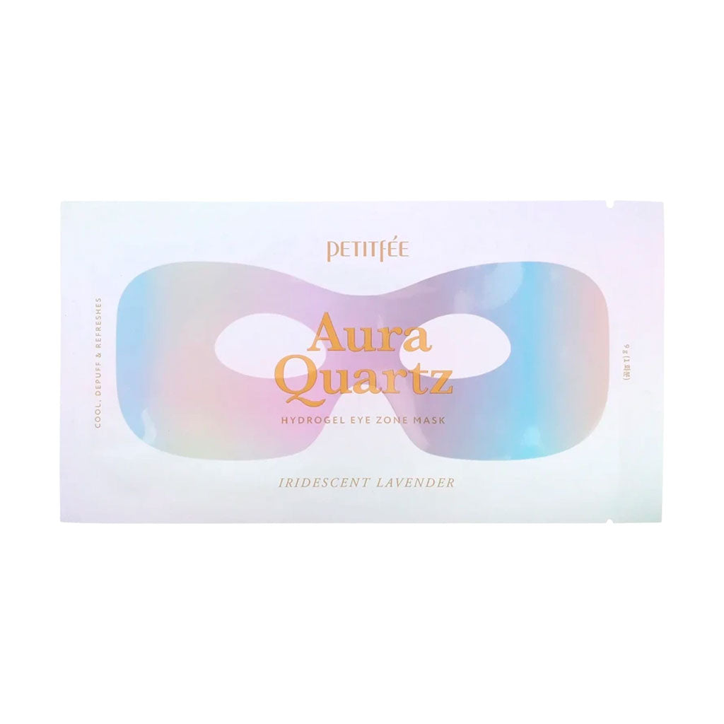 Fényesítő szemkörnyék maszk Petitfee Aura Quartz Hydrogel Eye Zone Mask – Iridescent Lavender