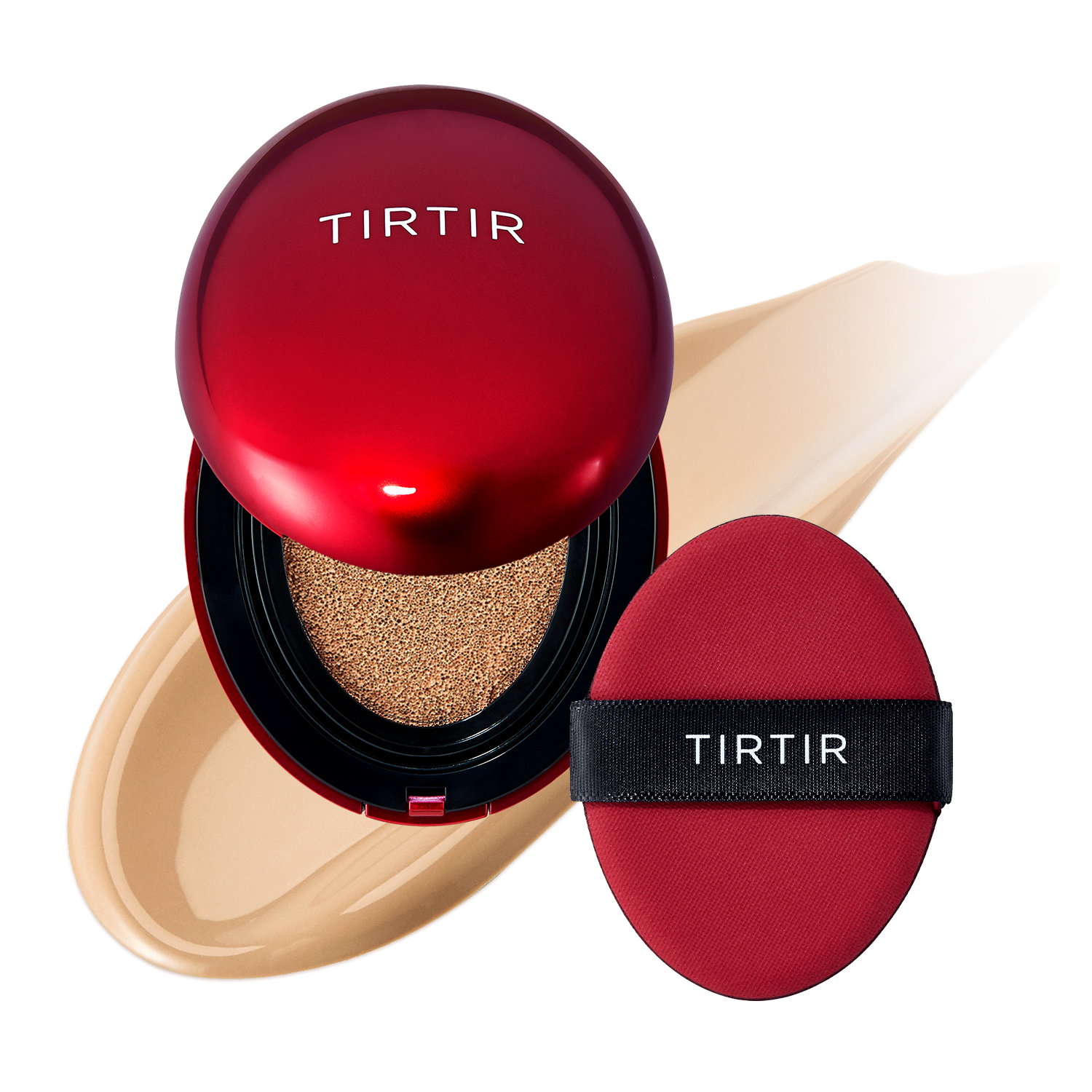 Fényesítő arcpirosító magas fedéssel TIRTIR Mask Fit Red Cushion Foundation
