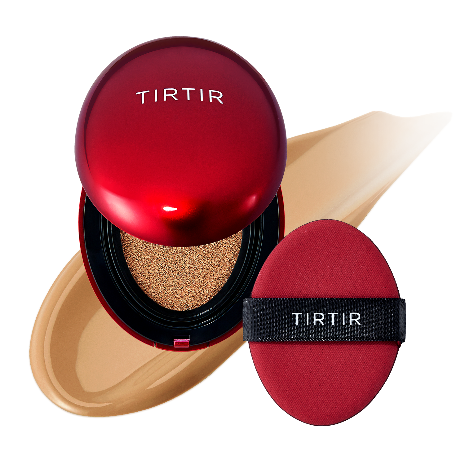 Fényesítő arcpirosító magas fedéssel TIRTIR Mask Fit Red Cushion Foundation