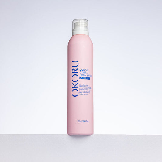 Spray shower foam with a tulip scent OKORU BODY WASH LA TULIPE