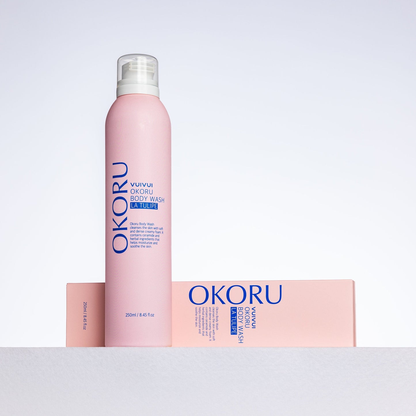 Spray shower foam with a tulip scent OKORU BODY WASH LA TULIPE