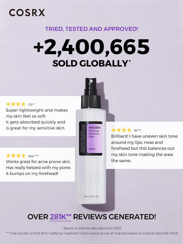 Exfoliating toner COSRX - AHA/BHA Clarifying Treatment Toner