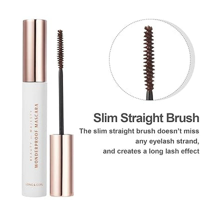 BOM Wonderproof Mascara Long &amp; Curl vízálló barna szempillaspirál