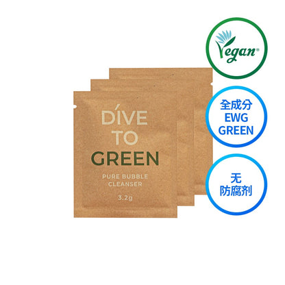 Facial cleansing foam (replenishment sachets) REFILL POWDER pouch – DIVE TO GREEN 3x3,2g