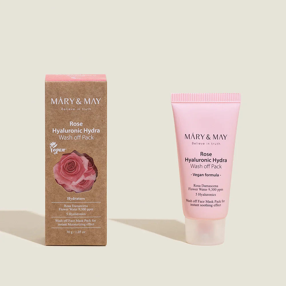 Hydrating clay face mask with roses and hyaluronic acid