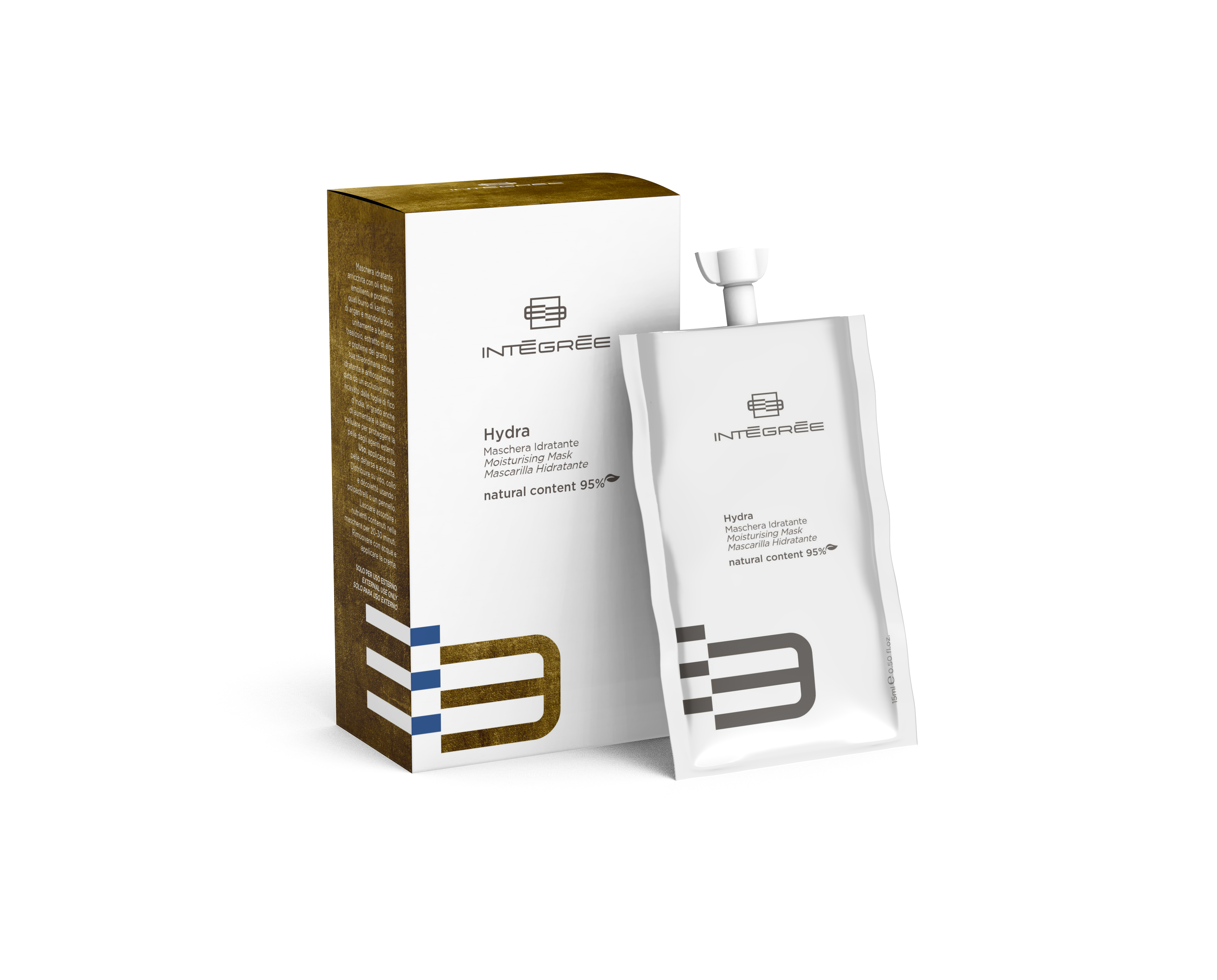 Intégrée Hydra Moisturising Mask box with 6 x 15ml sachets