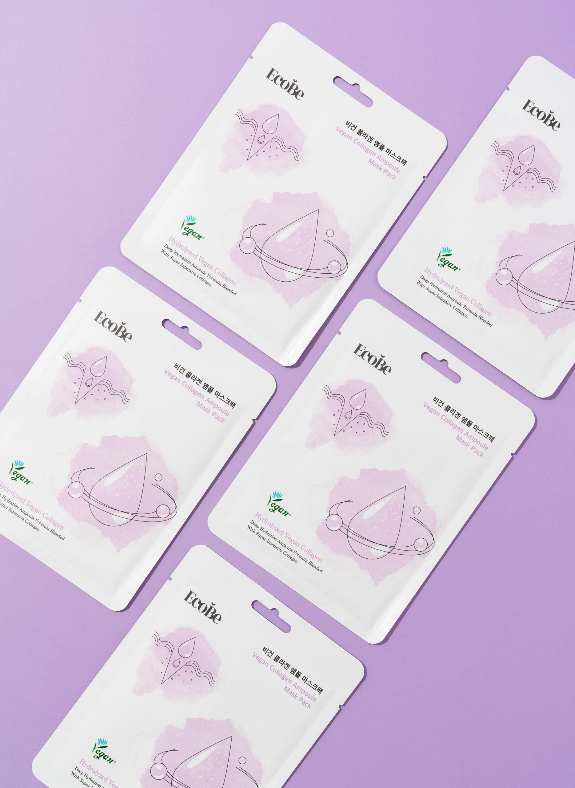 Deeply hydrating sheet mask with vegan collagen Ecobe Vegan Collagen Ampoule Mask