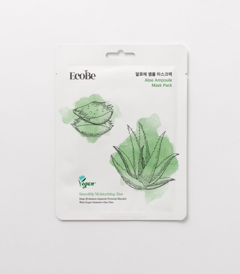 Hydrating and soothing sheet face mask with aloe Ecobe Aloe Ampoule Mask