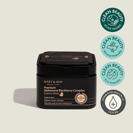 Mască textilă hidratantă iluminatoare Mary & May Premium Idebenone Blackberry Complex Essence Mask 20buc