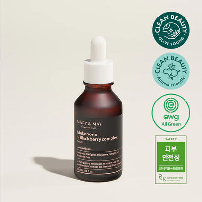 Ser facial cu idebenonă și complex de mure Mary&May Idebenone + Blackberry Complex Serum