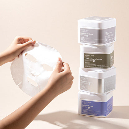 Sheet masks with  with collagen, six types of peptides and adenosine – box of 30 pcs. Mary&May Collagen Peptide Vital mask