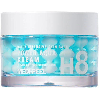Medi-Peel Power Aqua Cream jar of blue hyaluronic acid gel moisturizer