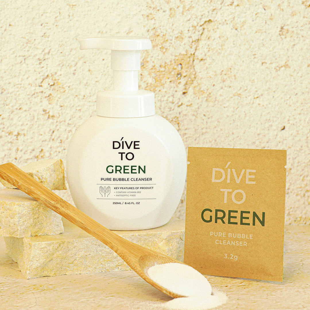 Facial cleansing foam DIVE TO GREEN Pure Bubble Cleanser 3x3,2g