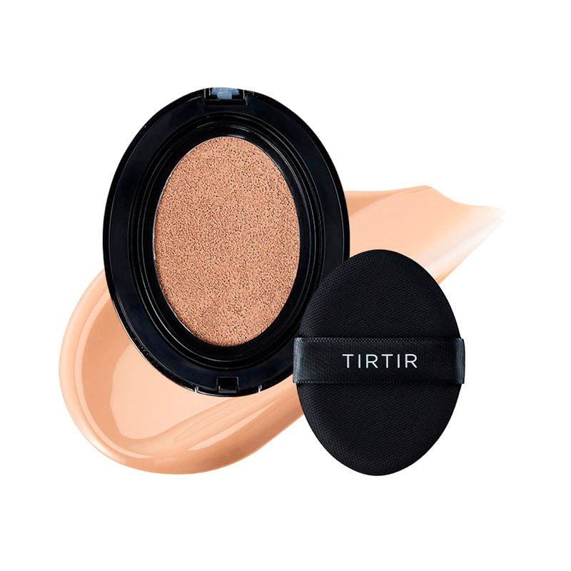 Brightening face powder with high coverage TIRTIR Re-Fill Mask Fit Cushion SPF50+ PA+++ 21N IVORY