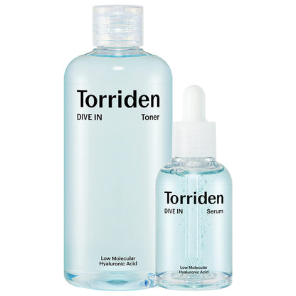 Torriden DIVE-IN toner+serum set with low molecular weight hyaluronic acid