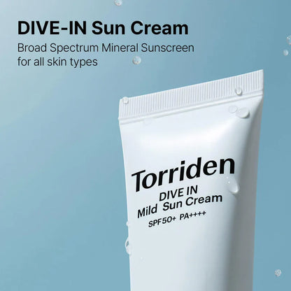 Cremă de protecție solară minerală Torriden DIVE-IN Mild Suncream